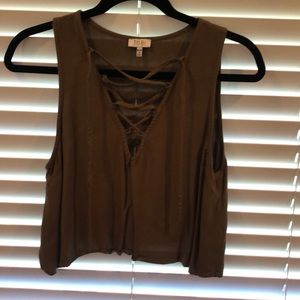 Olive green crop top
